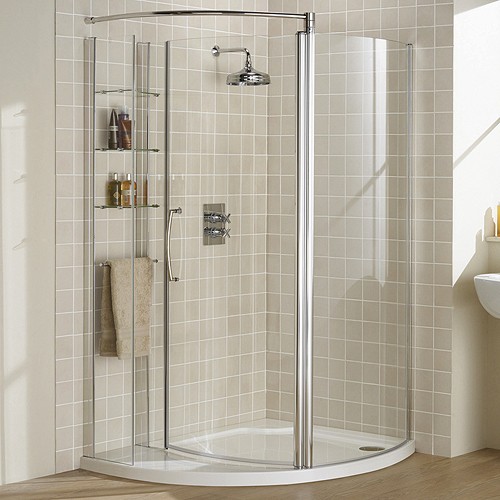 Left Hand 1255x965 Compartment Shower Enclosure & Tray. additional image