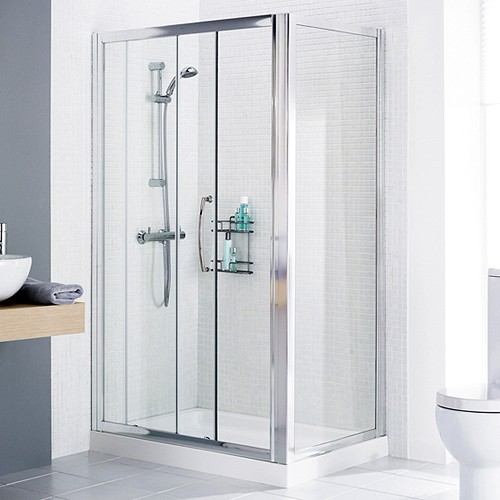 1400x1000 Shower Enclosure, Slider Door & Tray (Right Handed). additional image