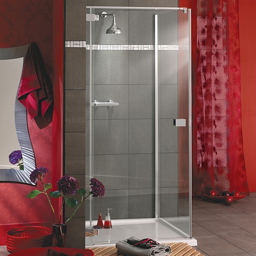 Frameless Square Shower Enclosure & Tray. Left Hand. 1000mm. additional image