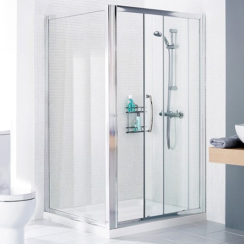 1000mm Square Shower Enclosure & Tray (Left Handed). additional image