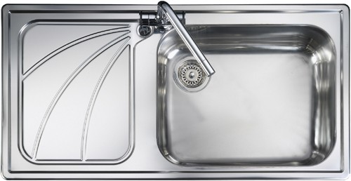 1.0 bowl stainless steel kitchen sink with left hand drainer. additional image