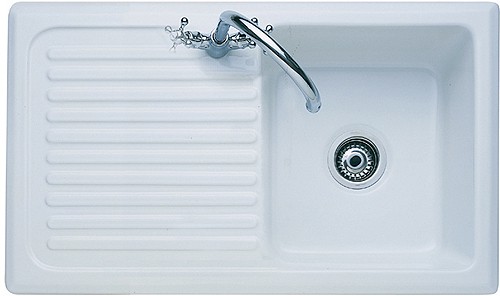 1.0 Bowl Ceramic Kitchen Sink, Left Hand Drainer. additional image