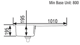 1.0 Bowl Ceramic Kitchen Sink, Left Hand Drainer. additional image