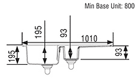 1.5 Bowl Ceramic Kitchen Sink, Left Hand Drainer. additional image