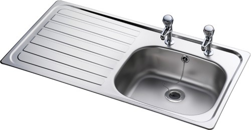 Lexin 1.0 bowl stainless steel kitchen sink with left hand drainer. additional image