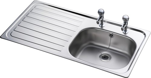 Lexin 1.0 bowl stainless steel kitchen sink with left hand drainer. additional image