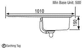 1.0 Bowl Stainless Steel Sink, Left Hand Drainer. additional image