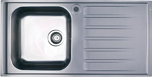1.0 Bowl Stainless Steel Sink, Right Hand Drainer. additional image