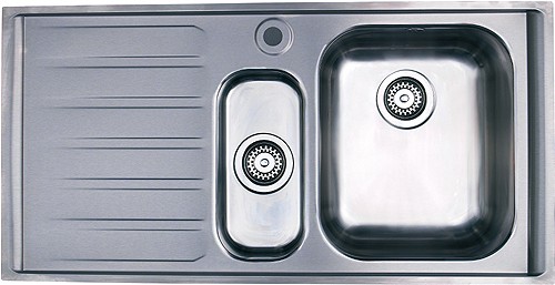 1.5 Bowl Stainless Steel Sink, Left Hand Drainer. additional image