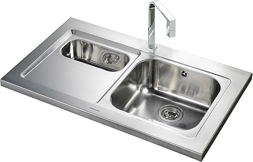 1.5 Bowl Stainless Steel Sink, Left Hand Drainer. additional image