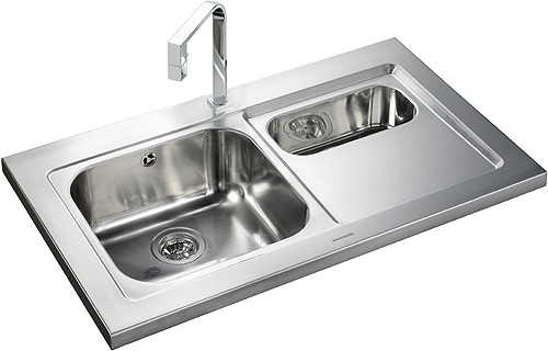 1.5 Bowl Stainless Steel Sink, Right Hand Drainer. additional image