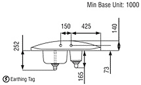 1.25 Bowl Neostone Sink, Right Hand Drainer. additional image