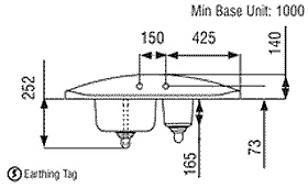 1.25 Bowl Stainless Steel Sink, Right Hand Drainer. additional image