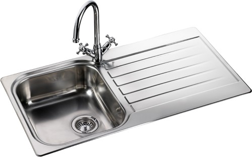 Seattle 1.0 bowl stainless steel kitchen sink. Reversible. additional image