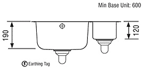 Undermount 1.5 Bowl Steel Sink, Right Hand Bowl. additional image