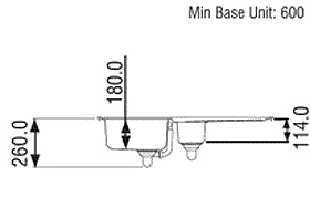 1.5 Bowl Cream Sink With Brass Tap & Waste. additional image