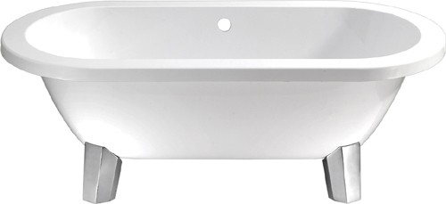 Clarence double ended flat top bath with modern feet. 1700mm. additional image