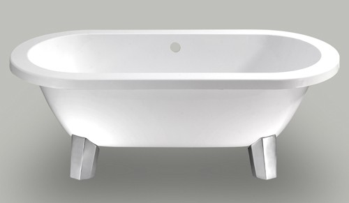 Clarence double ended flat top bath with modern feet. 1700mm. additional image