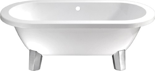 Clarence double ended flat top bath with modern feet. 1800mm. additional image