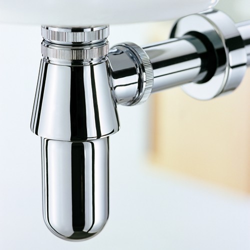 1 1/4" Traditional Bottle Trap & 200mm Tube (Chrome). additional image