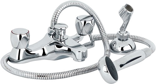 Bath Shower Mixer Tap With Shower Kit (Chrome). additional image