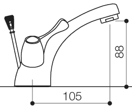 Mono Basin Mixer Tap With Lever Handles & Pop Up Waste. additional image