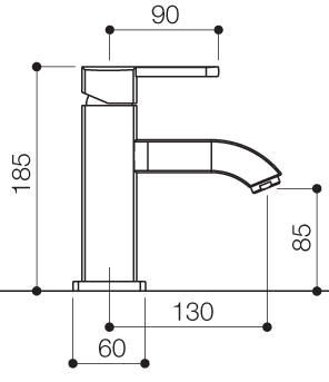 Mono Basin Mixer Tap With Click-Clack Waste (Chrome). additional image