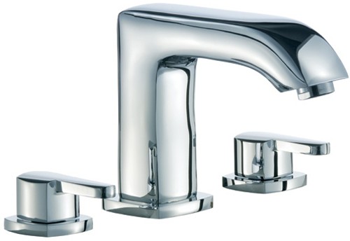 3 Tap Hole Basin Mixer Tap With Click-Clack Waste (Chrome). additional image