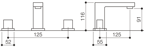 3 Tap Hole Bath Filler Tap (Chrome). additional image