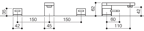 3 Tap Hole Bath Filler Tap (Chrome). additional image