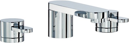 3 Tap Hole Basin Mixer Tap With Click-Clack Waste (Chrome). additional image