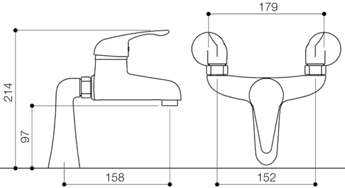 Bath Filler Tap (Chrome). additional image