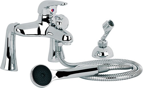 Bath Shower Mixer Tap With Shower Kit (Chrome). additional image