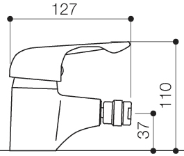 Mono Bidet Mixer Tap With Pop Up Waste (Chrome). additional image