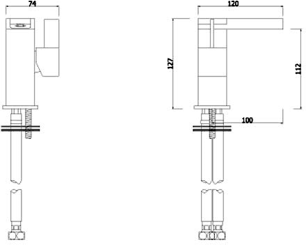 Waterfall Basin Mixer & Bath Filler Tap Set (Chrome). additional image