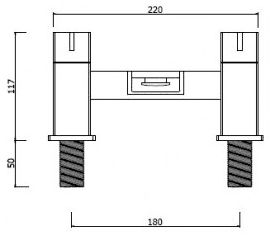 Waterfall Basin Mixer & Bath Filler Tap Set (Chrome). additional image