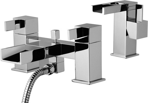 Waterfall Basin & Bath Shower Mixer Tap Set (Free Shower Kit). additional image