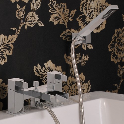 Waterfall Bath Shower Mixer Tap With Shower Kit & Wall Bracket. additional image