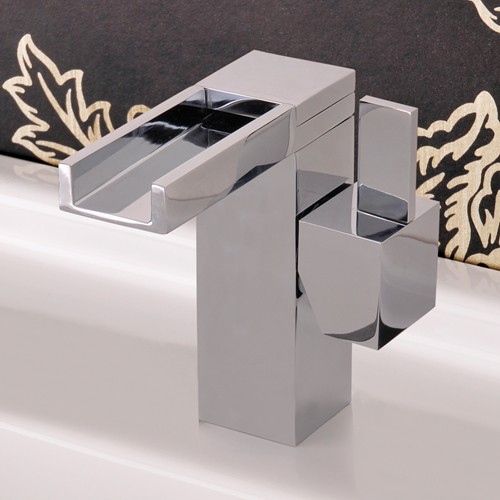 Waterfall Basin Mixer Tap With Push Button Waste. additional image