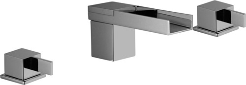 3 Tap Hole Waterfall Bath Filler Tap (Chrome). additional image