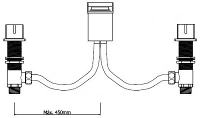 3 Tap Hole Waterfall Bath Filler Tap (Chrome). additional image