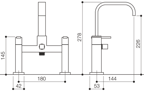 Bath Shower Mixer Tap With Shower Kit (High Spout, Chrome). additional image