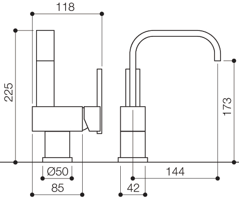 Mono Basin Mixer Tap With Click-Clack Waste (Chrome). additional image