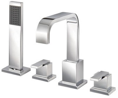 4 Tap Hole Bath Shower Mixer Tap With Shower Kit (Chrome). additional image