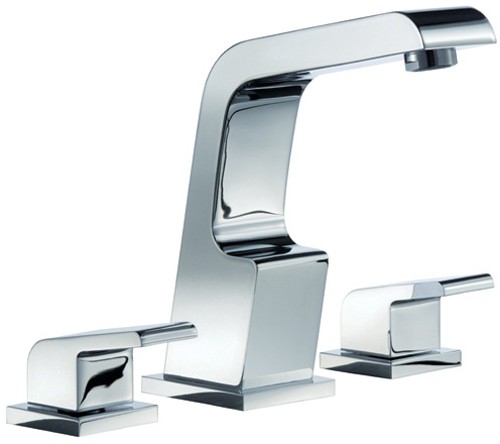 3 Tap Hole Basin Mixer Tap With Click-Clack Waste (Chrome). additional image