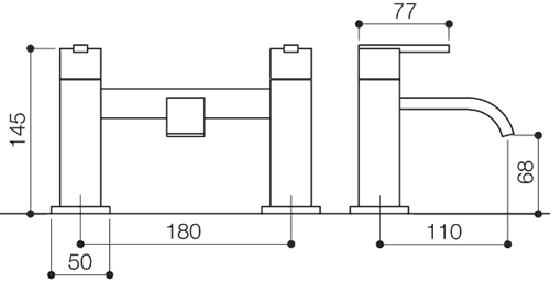 Bath Filler Tap (Chrome). additional image