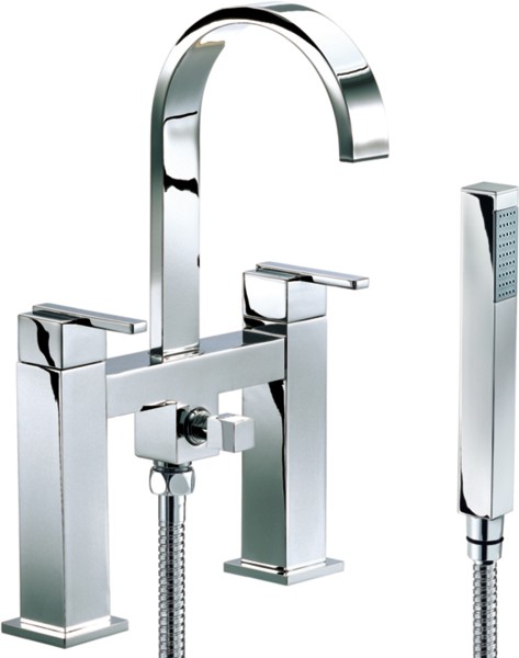 Bath Shower Mixer Tap With Shower Kit (High Spout). additional image