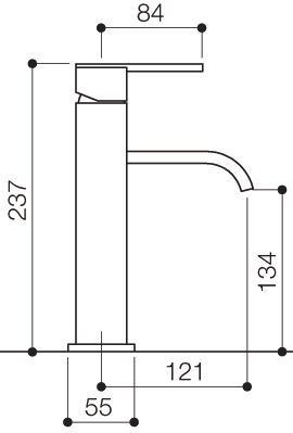 Basin Mixer Tap, Freestanding, 237mm High. additional image