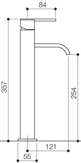 Basin Mixer Tap, Freestanding, 357mm High. additional image