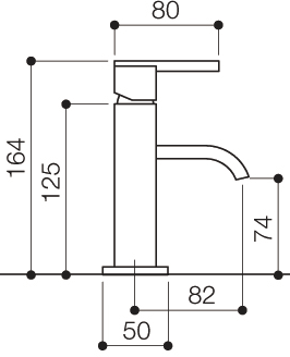 Cloakroom Mono Basin Mixer Tap, 164mm High. additional image